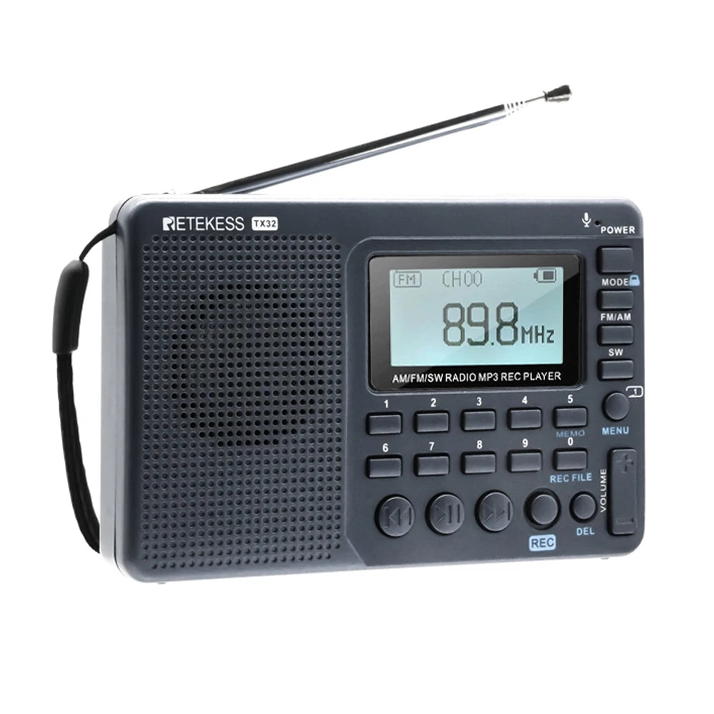 RETEKESS V115 Portable FM AM SW Radio — Rechargeable with USB
