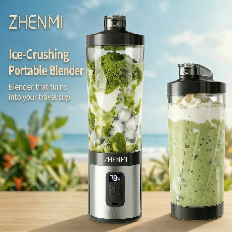 Portable Ice-Crushing Blender – 600ml High-Speed Smoothie & Frozen Drink Maker