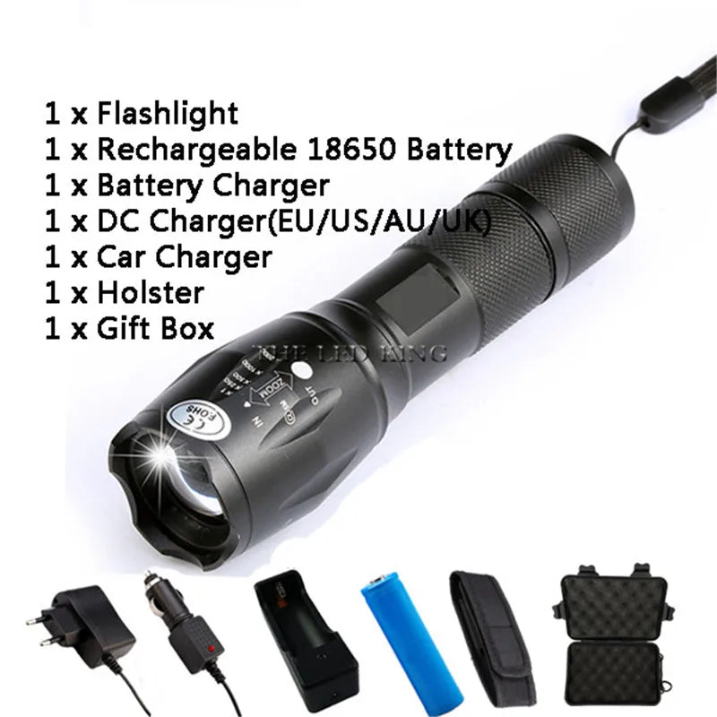 XM-L2 10000LM Zoomable CREE LED Flashlight – Waterproof Tactical Torch for 18650/26650