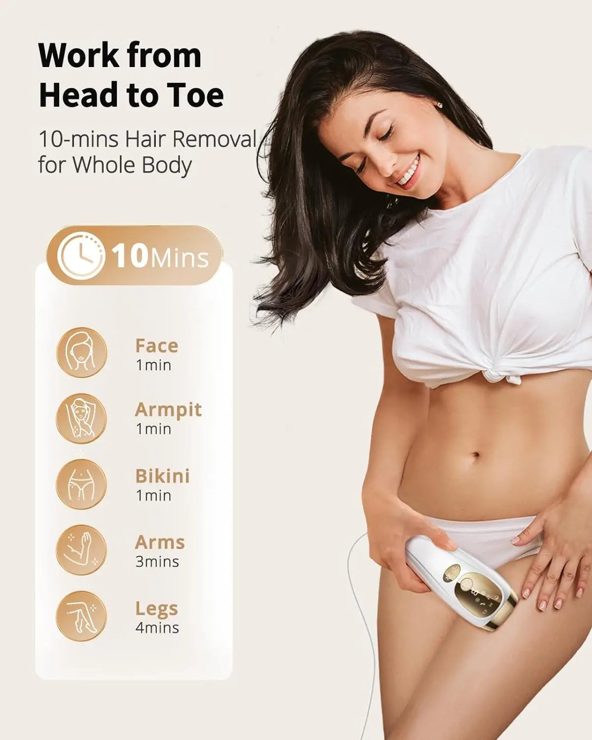IPL Laser Hair Removal Device with Ice Cooling