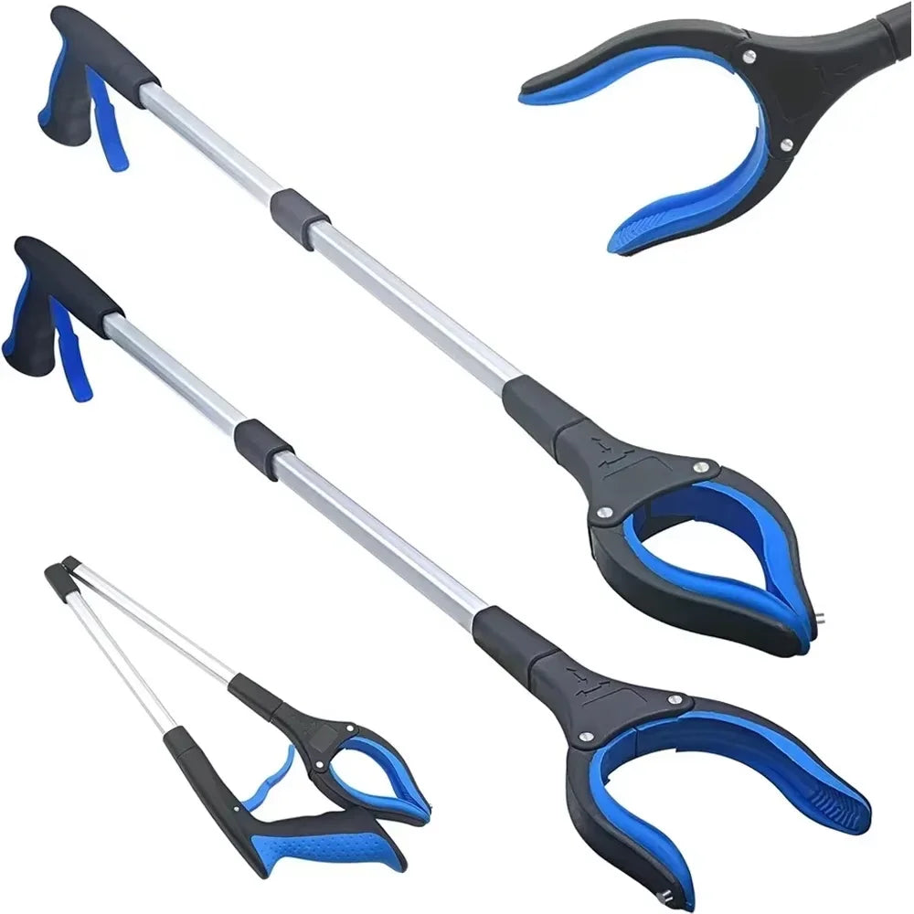 80cm Foldable Grabber Reacher Tool — 360° Rotating Trash Picker & Gripper Extender