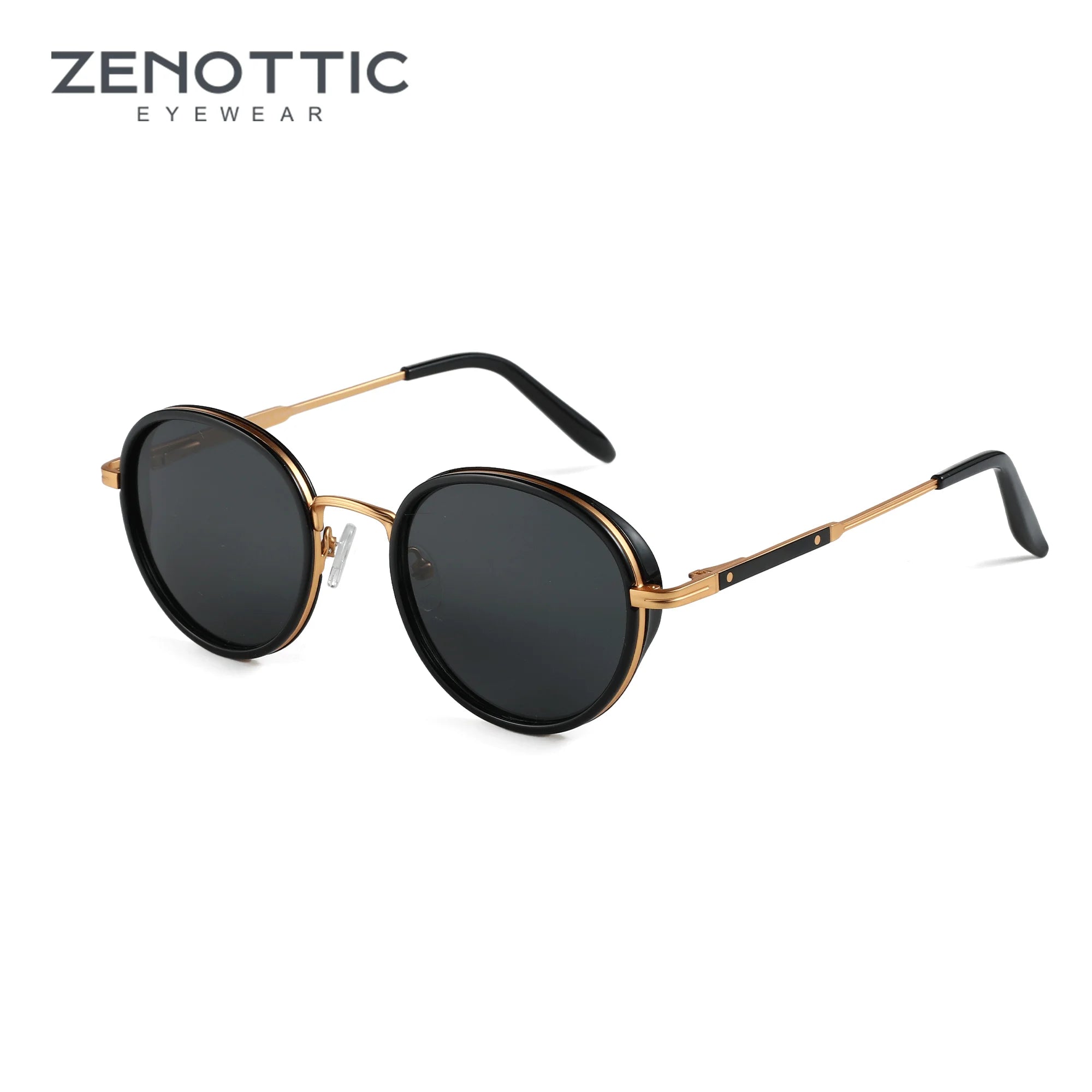 ZENOTTIC Steampunk Round Polarized Sunglasses | Mirror Vintage Shades UV400 for Men & Women