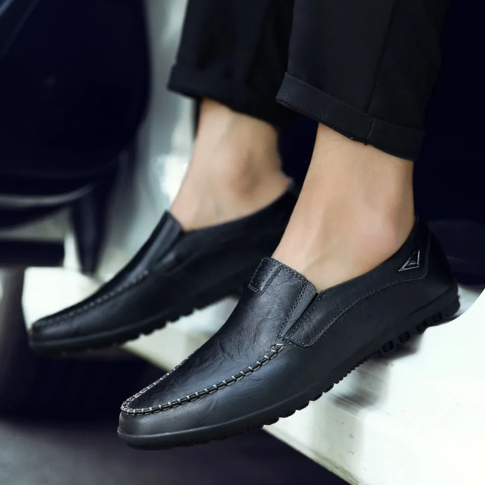 Men's Genuine Leather Slip-On Loafers