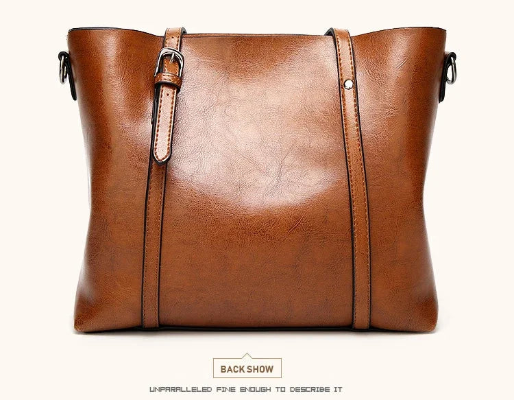 Vintage Oil Wax TPU Shoulder Bag – Hard Shell Tote Crossbody Satchel for Women