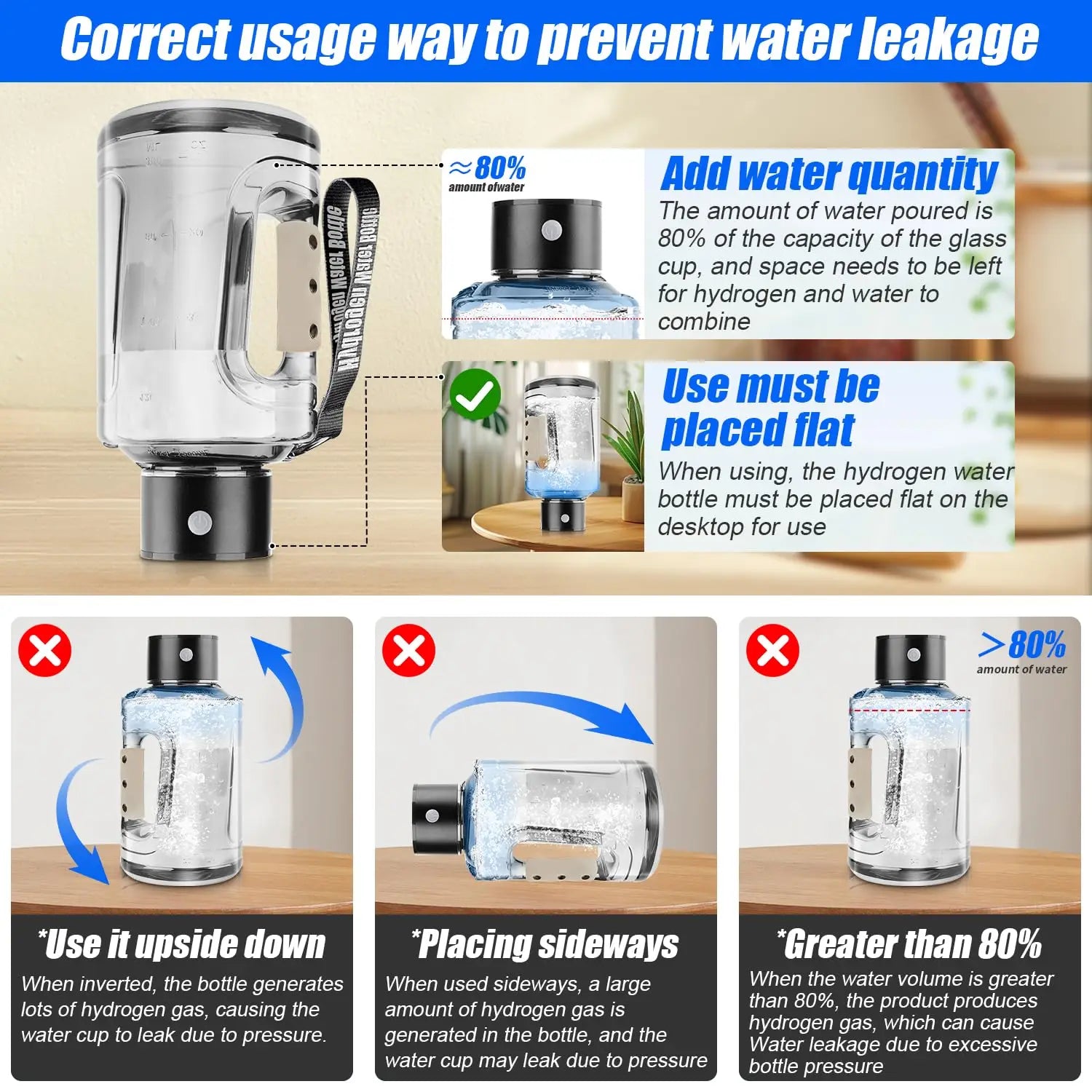 Hydrogen Water Bottle 1.5L — Portable Hydrogen-Rich Water Generator for Gym & Outdoor Fitness