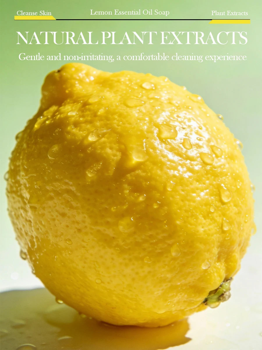 Lemon Vitamin C Brightening Soap Bar – Quercetin & Essential Oil Deep Cleansing Bar
