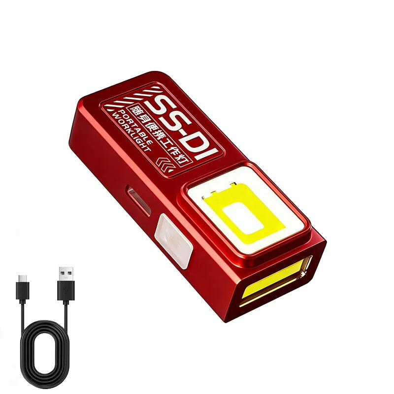 Mini COB LED Flashlight – 8 Modes, Magnetic Base, Hat Clip, USB-C Rechargeable for Camping & EDC
