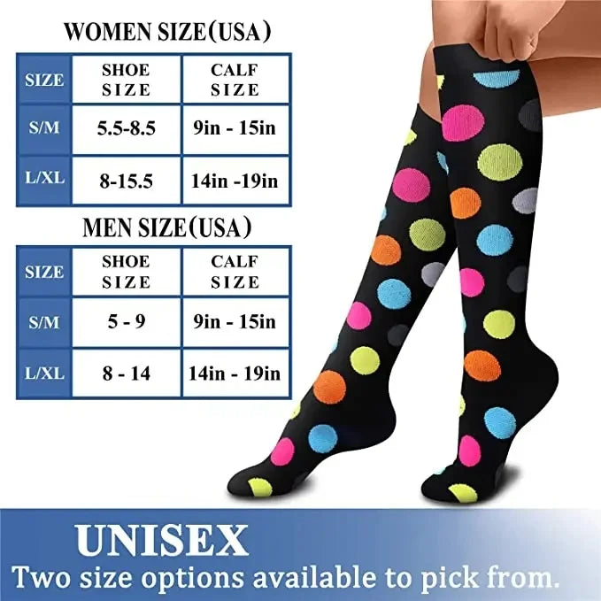 Knee High Compression Socks 20-30mmHg – 3 Pairs for Diabetes, Varicose Veins, Edema, Nurse & Running