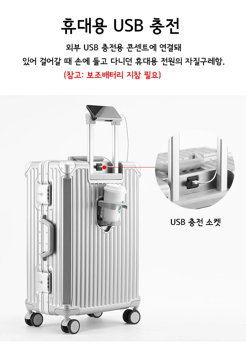 Sushimu PC-ABS Suitcase – Aluminum Frame & TSA Lock