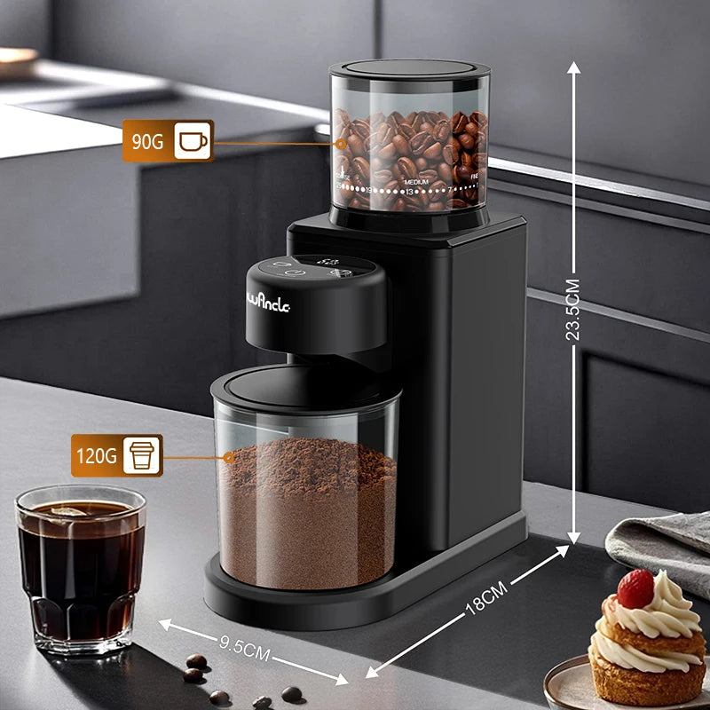 Electric Conical Burr Coffee Grinder – Touchscreen, 25 Grind Settings for Espresso, Drip & French Press