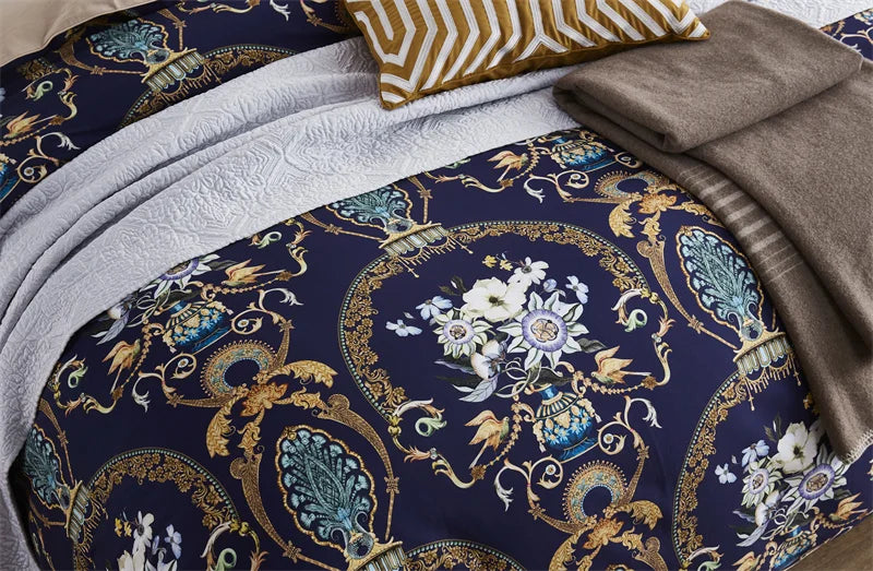500TC Egyptian Cotton Bedding Set – 4 or 6-Piece Luxury Duvet Cover with Sheet & Pillowcases, 19 Colors