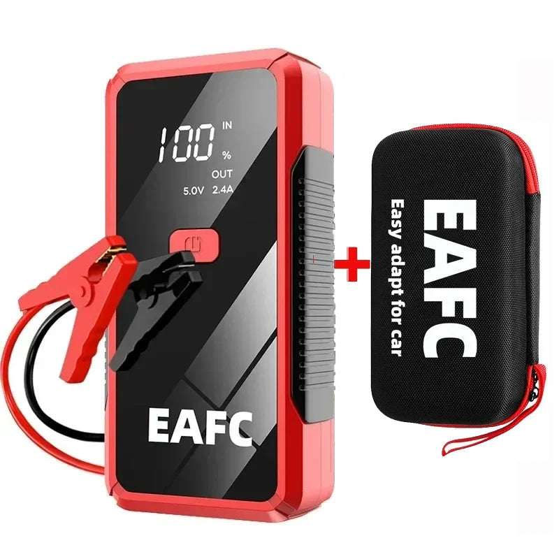EAFC Portable Car Jump Starter — 600A–2000A Peak, 12V Battery Booster & Power Bank with LED Light