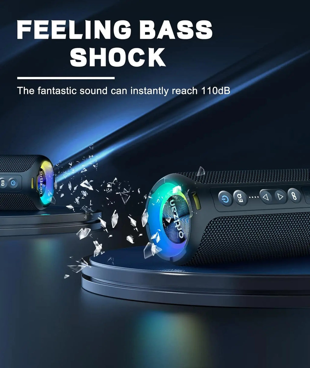 Ortizan 40W Portable Bluetooth Speaker — IP7 Waterproof, 30Hr Battery