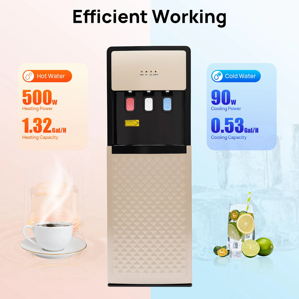 Bottom-Loading Hot & Cold Water Dispenser — Standing Water Cooler for Home & Office | 110V/220V