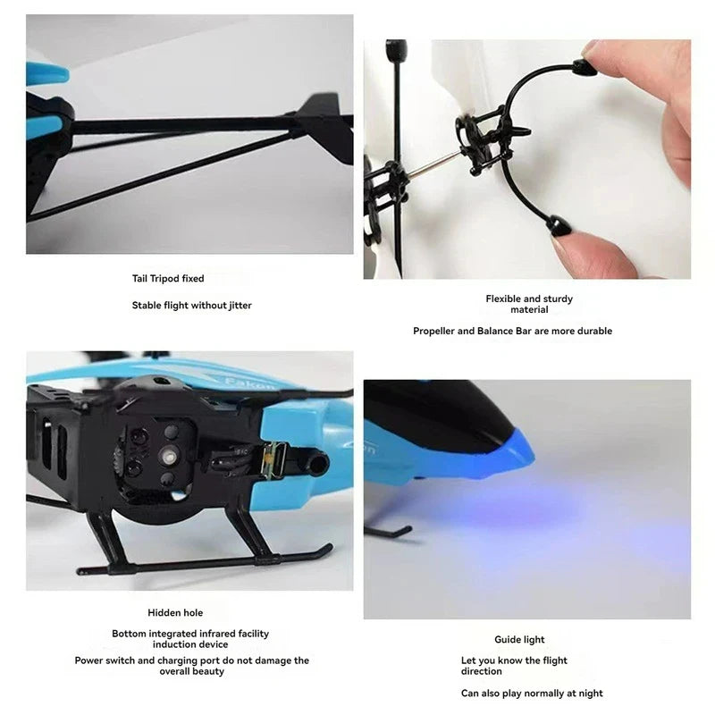 Induction Control Rechargeable Mini Helicopter Toy – Indoor RC Aircraft Gift for Boys & Girls