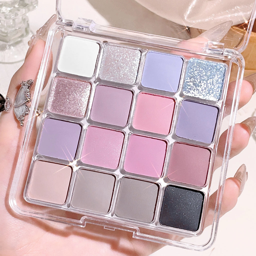 16-Color Earth Tone Eyeshadow Palette — Pearl & Matte Shimmer
