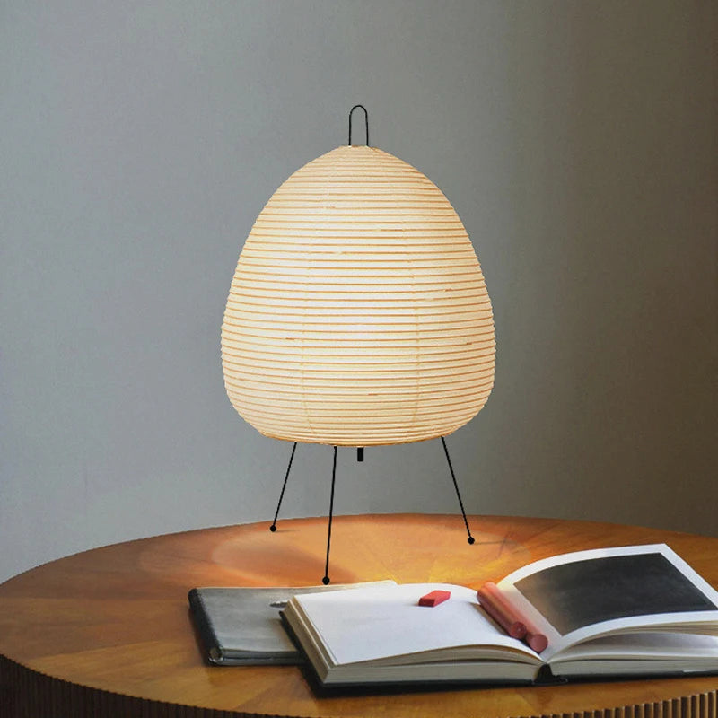 Rice Paper Table Lamp – Japanese-Style Tripod Light