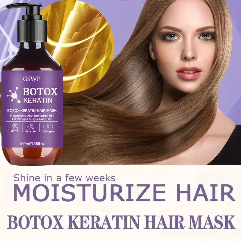 GSWP Botox Keratin Hair Mask, moisturizes and strengthens damaged hair, reduces frizz, split ends and tangles.100ml/200ml