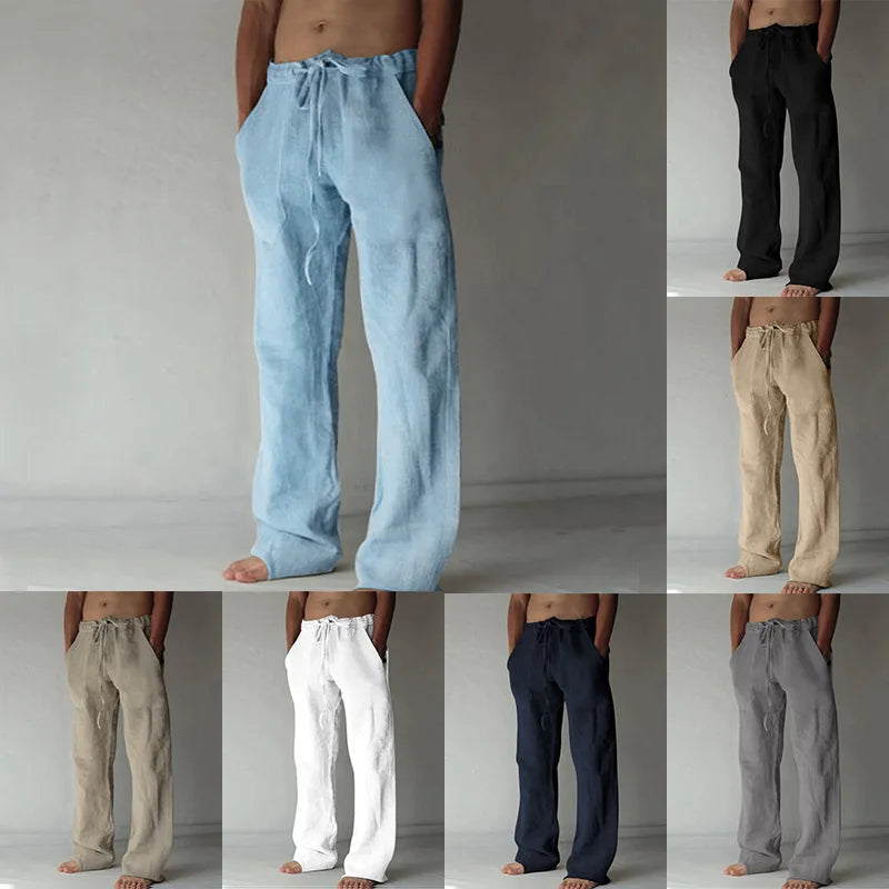 Men's Cotton Linen Casual Pants — Lightweight Breathable Trousers