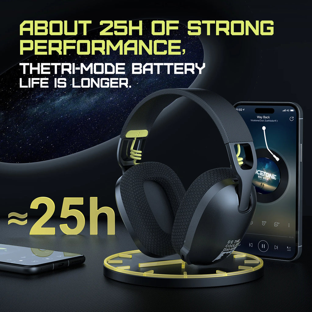 ONIKUMA GT806 Wireless Gaming Headset — 2.4GHz & Bluetooth 5.3, HiFi Sound, RGB, Noise-Canceling Mic for PC & Laptop
