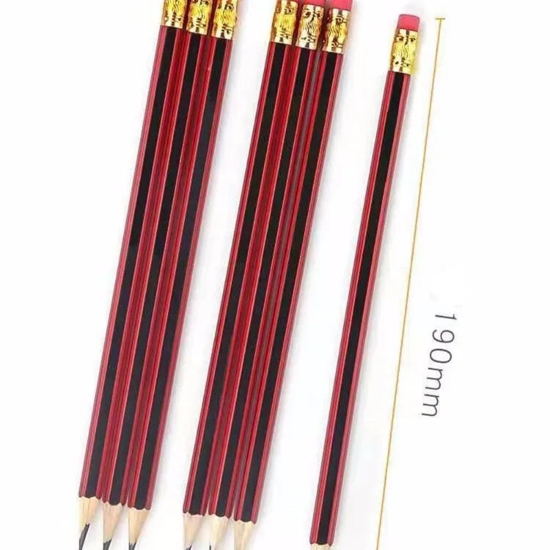 10-Pack Wooden Pencils with Erasers