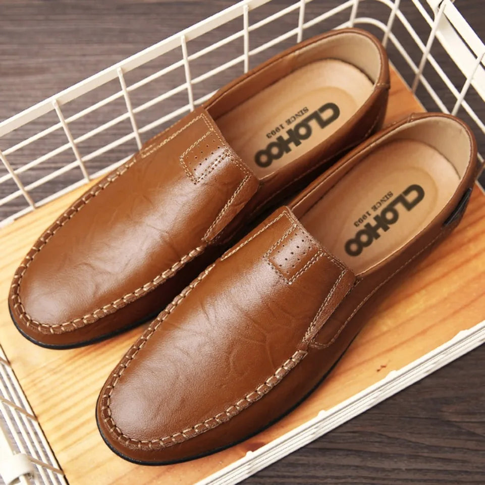 Men's Genuine Leather Slip-On Loafers