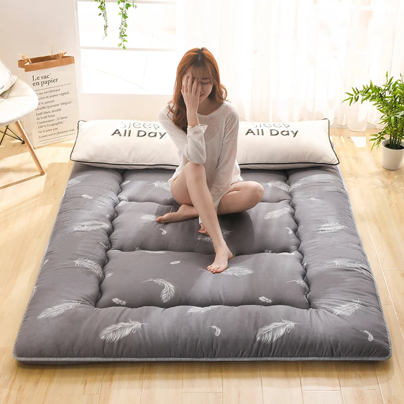 Japanese Thickened Tatami Floor Mat – Soft Cushion, Foldable Lazy Home Sleeping Pad, Bedroom Artifact