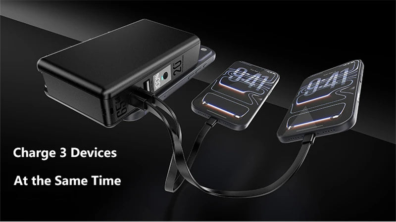 65W GaN 6-in-1 Power Bank with Qi2.2 25W Magnetic Wireless Charging for iPhone, Apple Watch & Laptop