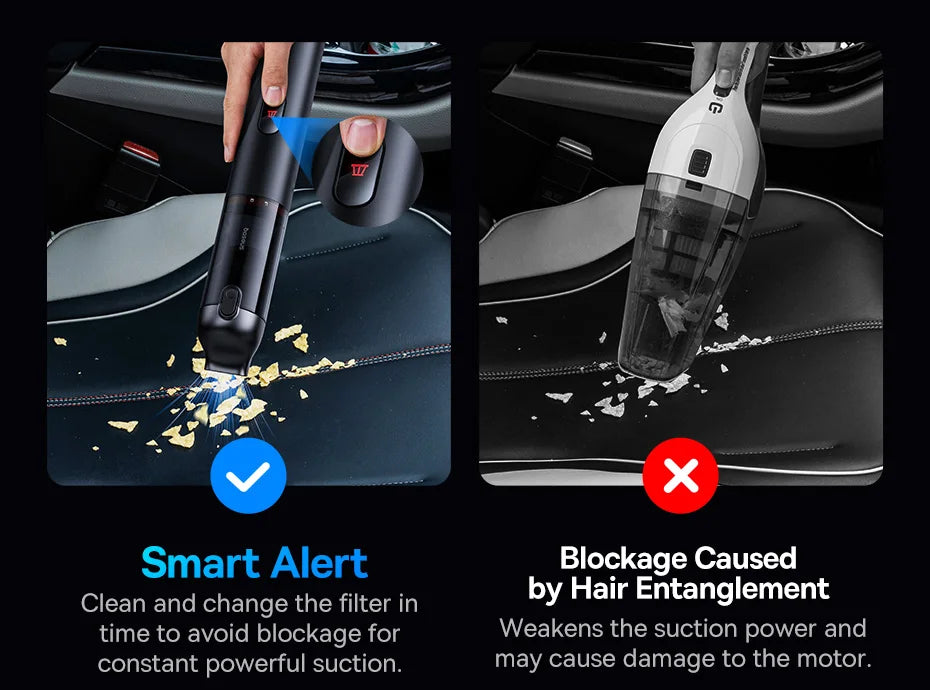Baseus A5 Air 2-in-1 Wireless Car Vacuum Cleaner – Powerful Handheld Strong Suction Portable