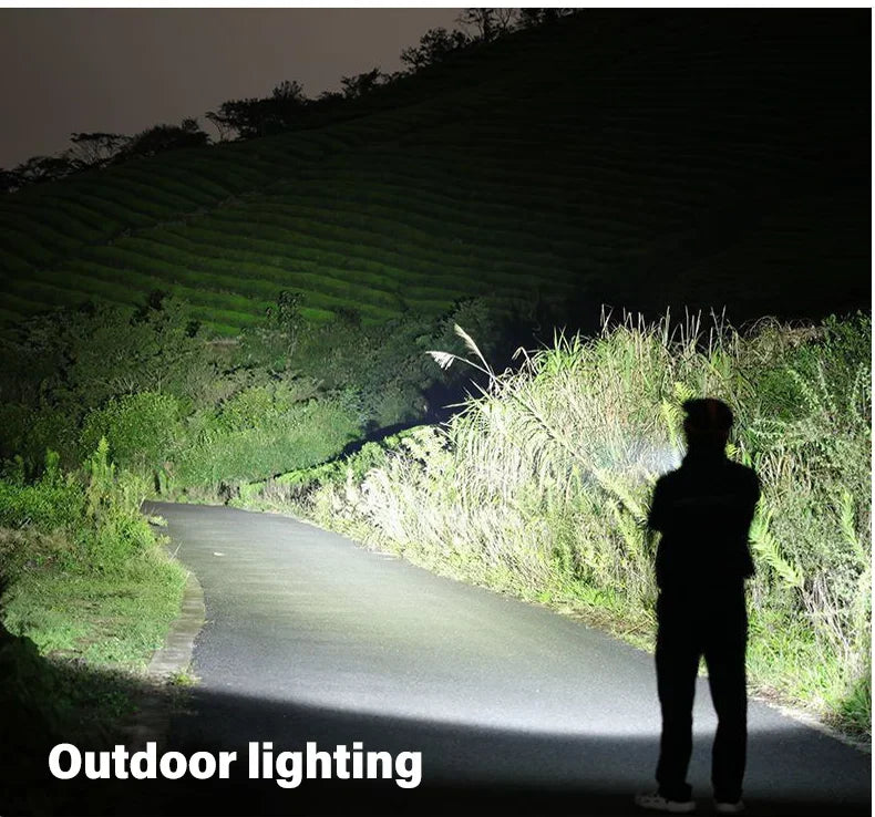 Zoomable LED Flashlight – USB-C Rechargeable, 3 Modes, Waterproof, 8–12hr Runtime for Camping & Hunting