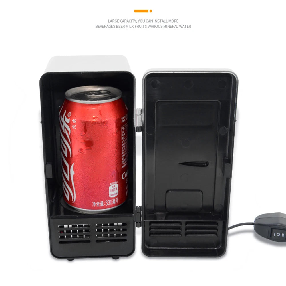 USB Mini Portable Refrigerator – Beverage Cooler & Warmer for Car, Laptop & Office