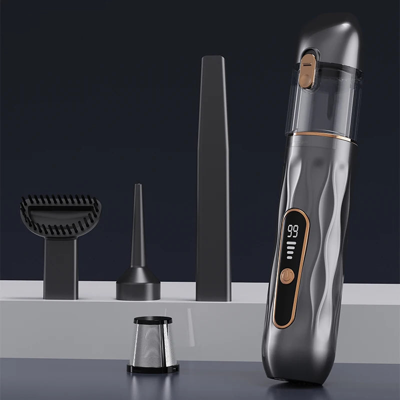 Cordless Mini Car Vacuum Cleaner – Gray Handheld
