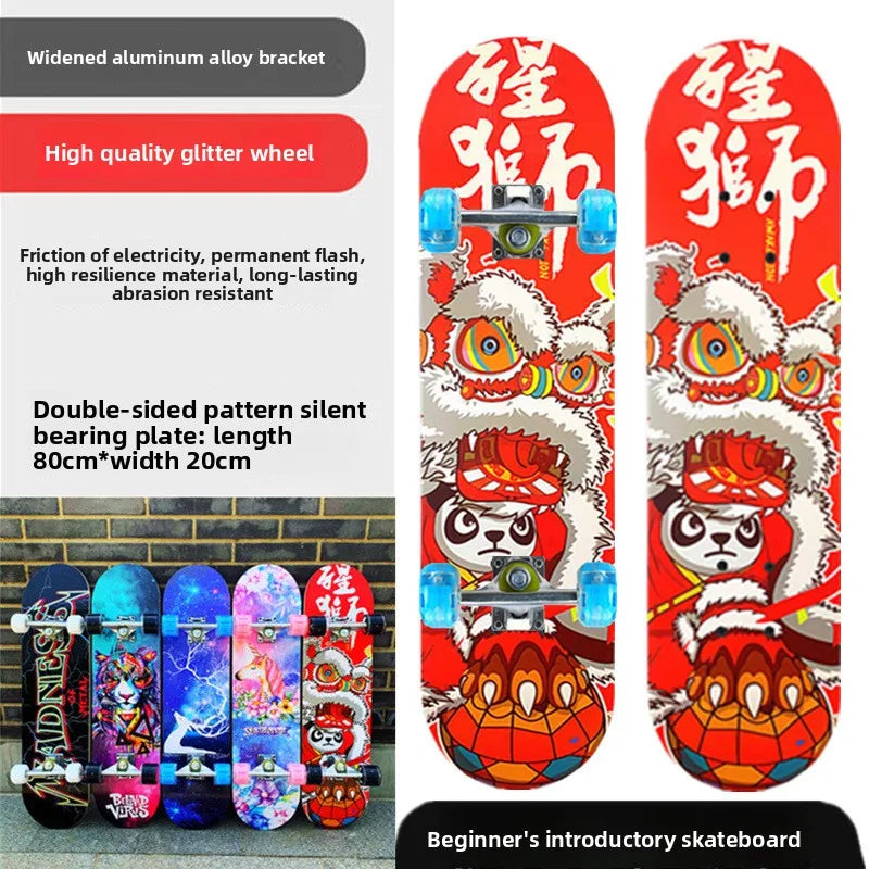Pro All-Terrain Complete Skateboard – Aluminum Alloy & Carbon Fiber Deck, Beginner Longboard for Kids & Adults