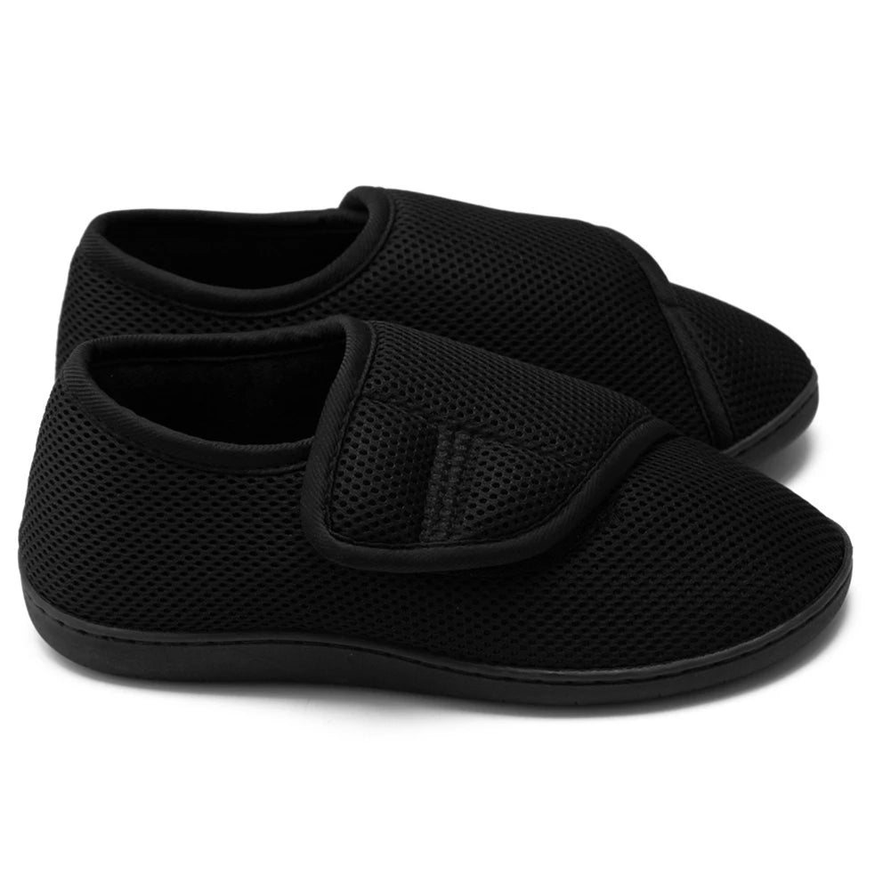 Unisex Wide Diabetic Sneakers – Plush Lining Lightweight Edema Shoes with Hook & Loop for Plantar Fasciitis