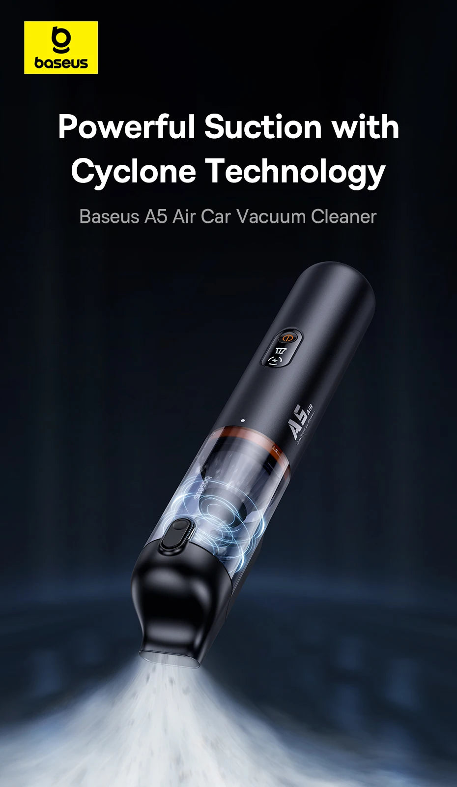 Baseus A5 Air 2-in-1 Wireless Car Vacuum Cleaner – Powerful Handheld Strong Suction Portable
