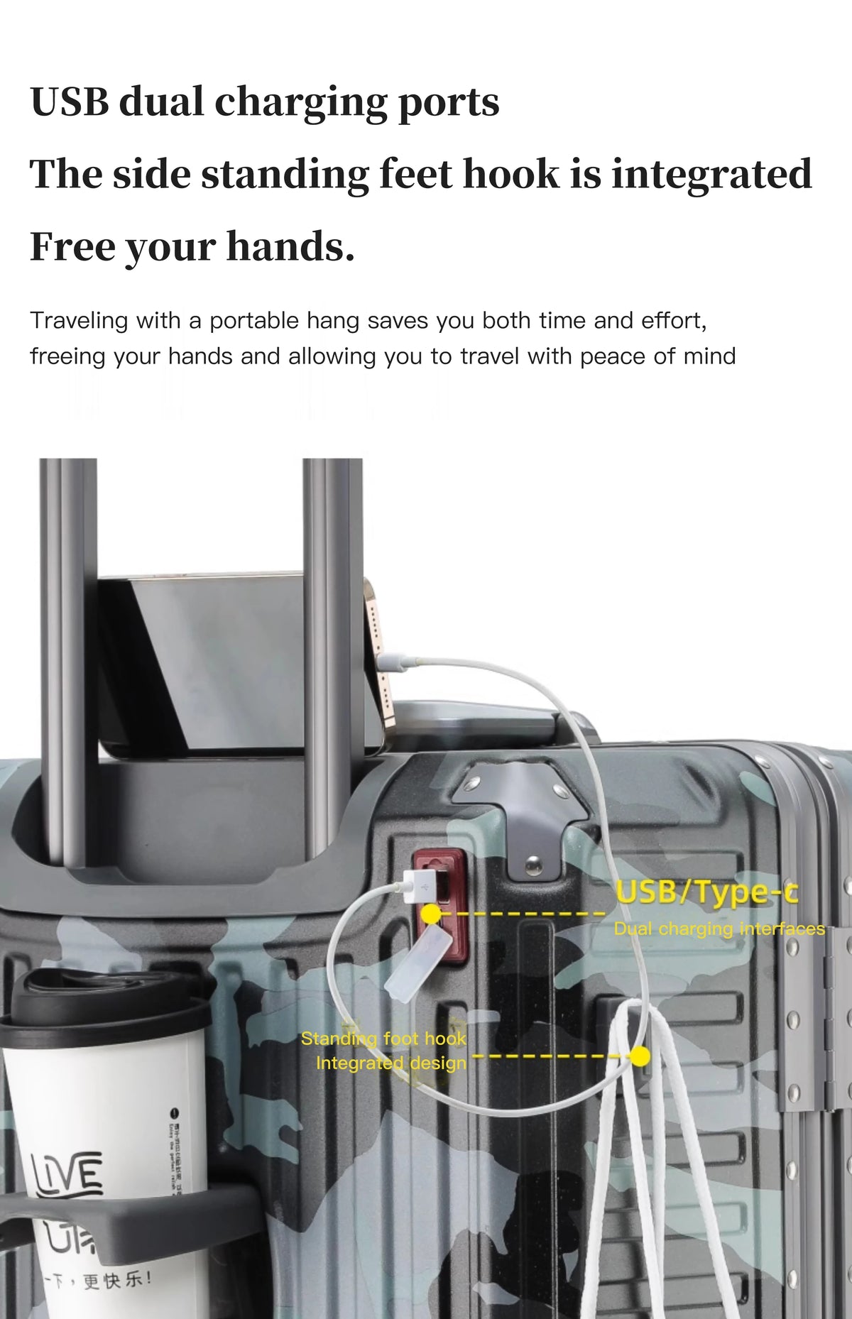 PC Wide-Handle Carry-On Luggage – 20–30 Inch