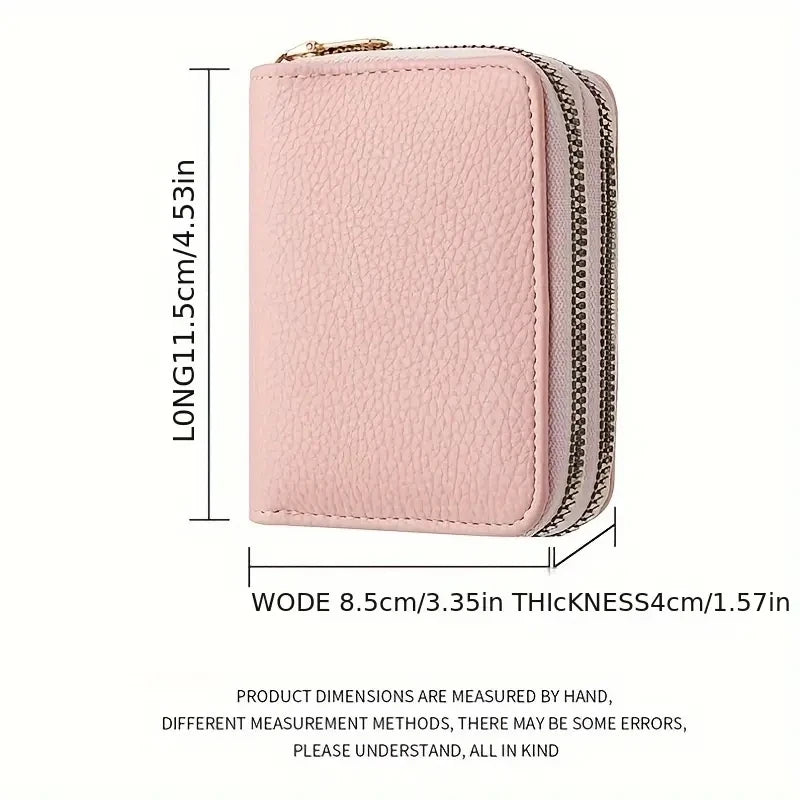 Women's Double Zipper Short Wallet – Fashion Credit Card Holder with Large Capacity Coin Purse