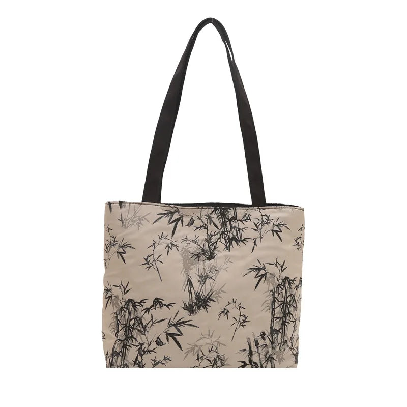 Floral Embroidery PU Tote Bag – Large Capacity Shoulder Crossbody Armpit Bag for Women