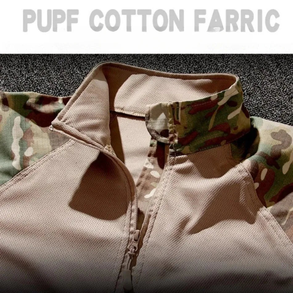 Men's Tactical Camo Combat 2-Piece Set – Waterproof Quick-Dry Hunting Training Suit