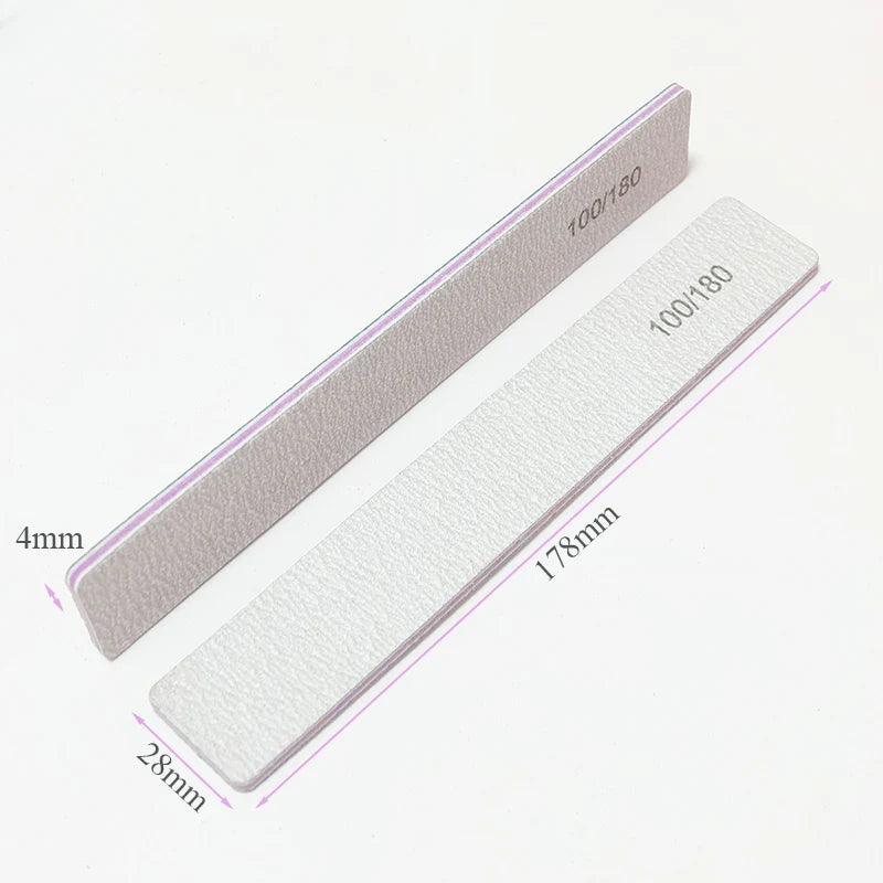 Nail File Buffer 100/180 Grit – Double-Sided Half Moon Sandpaper Nail Sanding & Manicure Tool