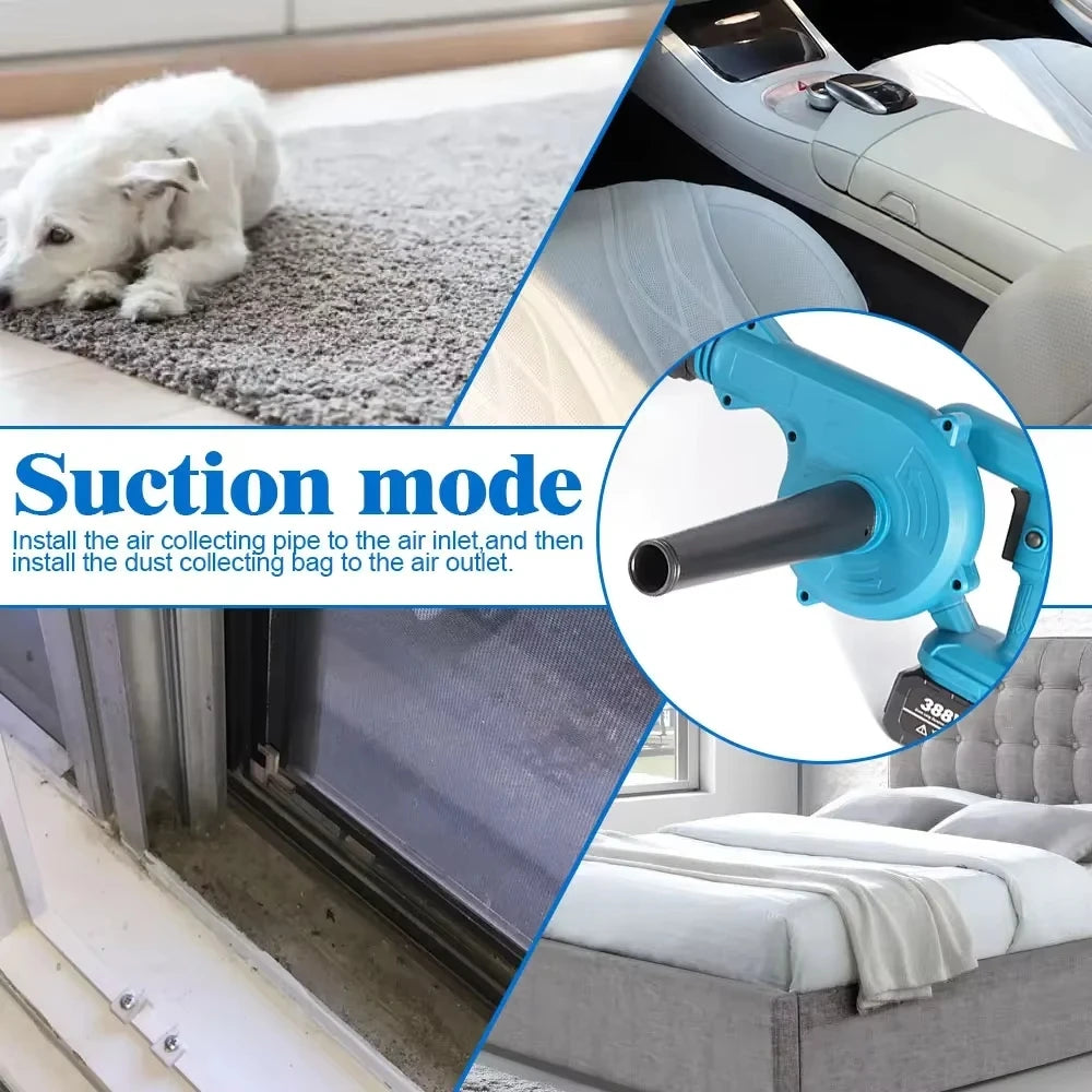 Cordless Electric Air Blower 2-in-1 – Leaf & Computer Dust Collector for Makita 18V Battery