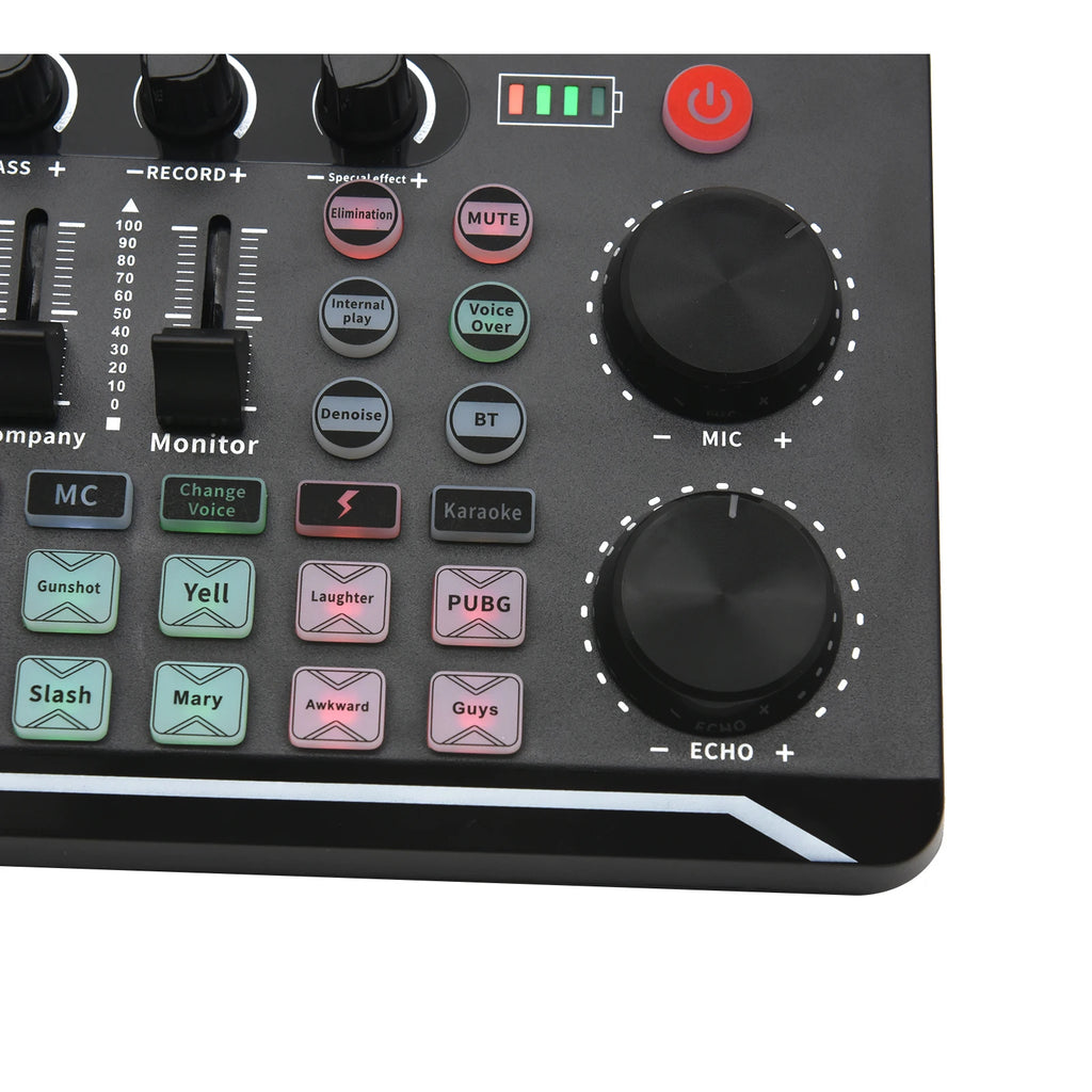 Live Sound Card Audio Mixer — USB Interface for Streaming, Recording & Podcasting