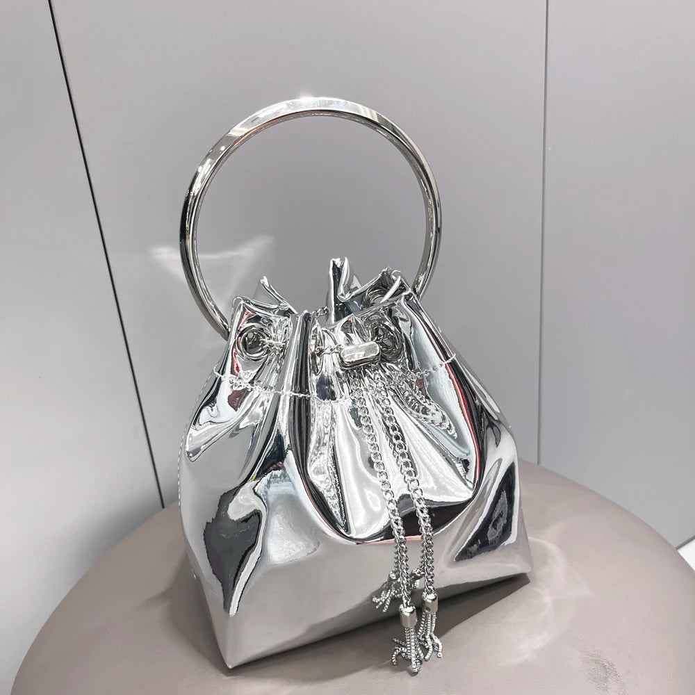 Luxury Evening Clutch Bucket Bag – Designer Shoulder Purse for Banquet & Party