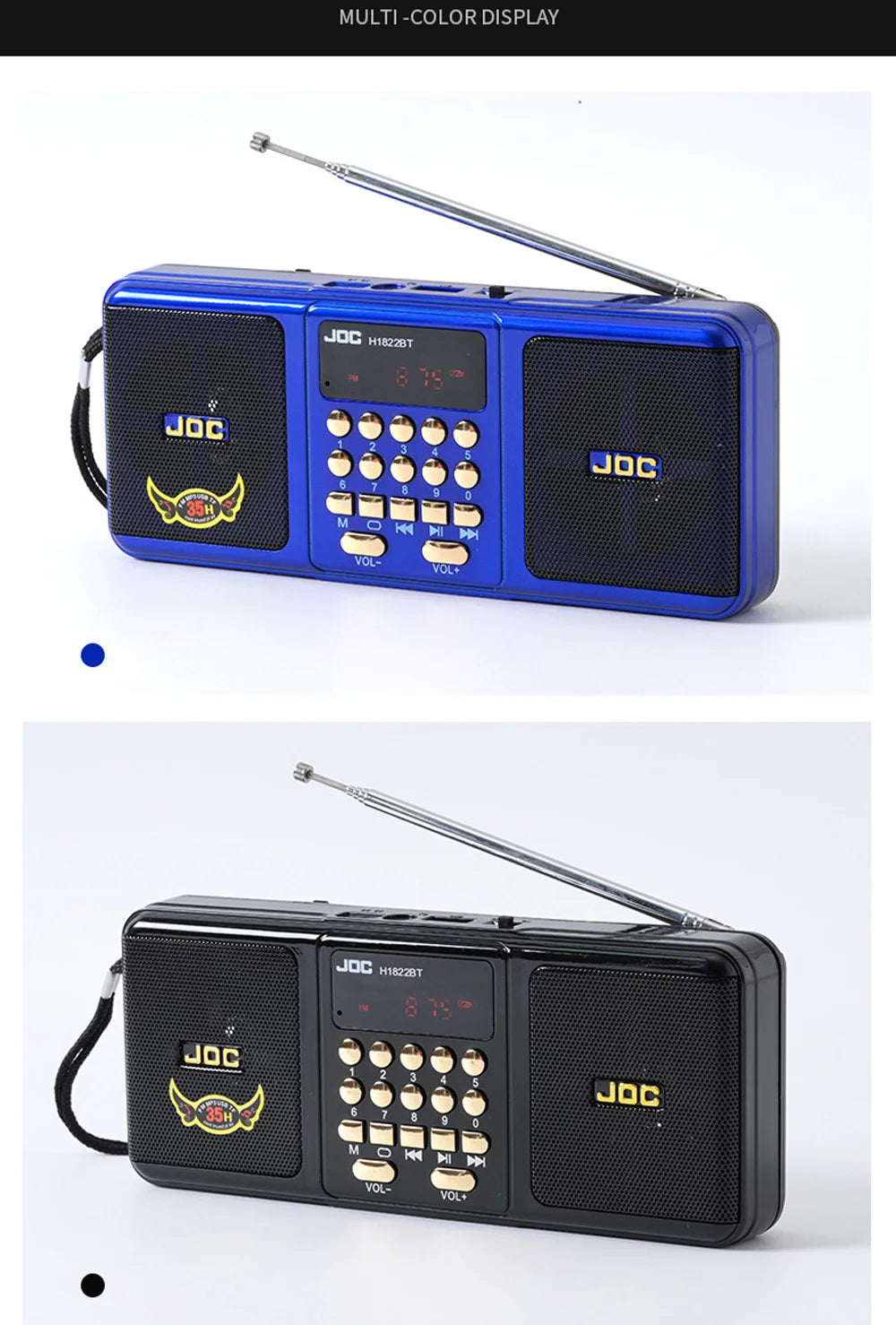 Portable Rechargeable FM Radio — Compact Digital Tuner with Built-In Speaker