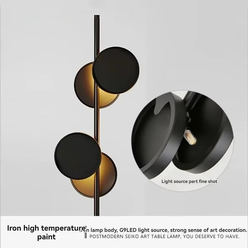 Black Disc Lamp – Sculptural LED Accent Lighting