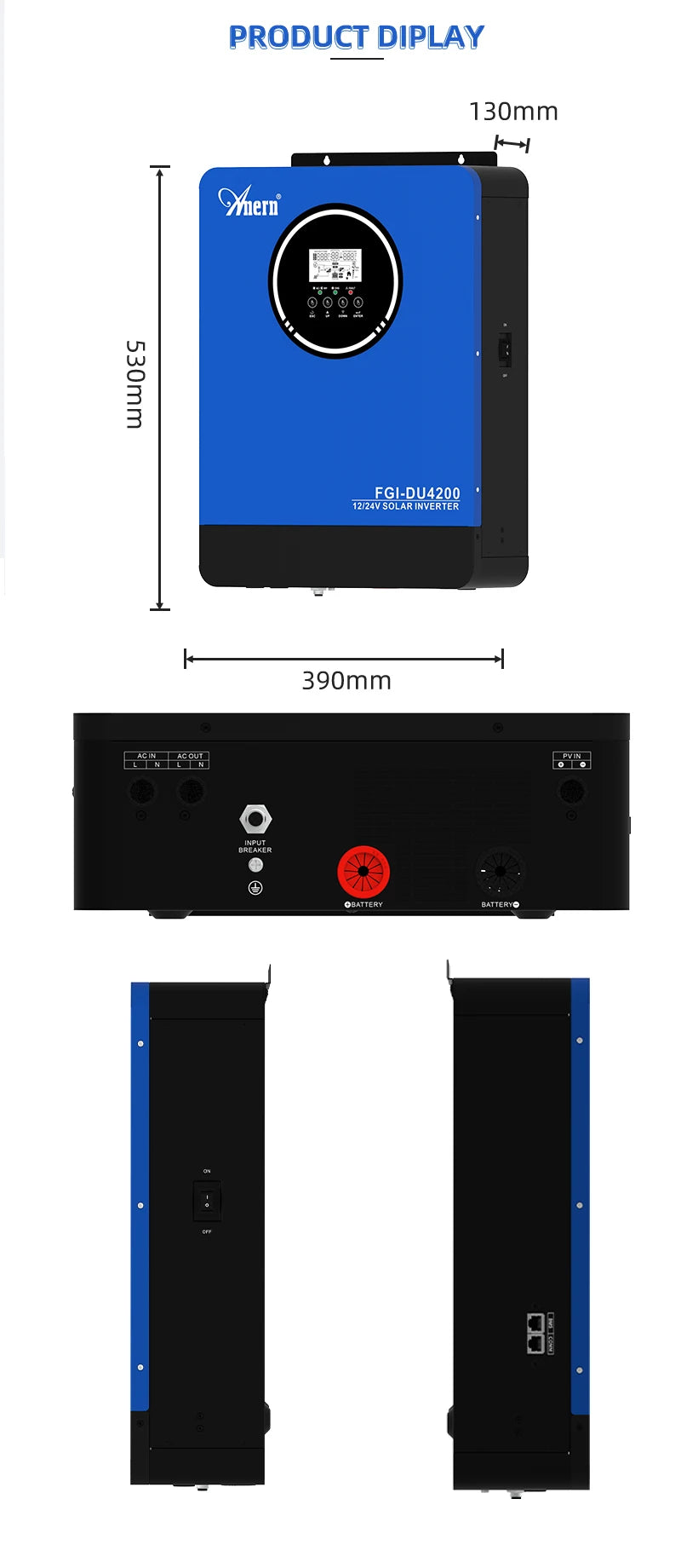 2300W Solar Inverter — Pure Sine Wave Off-Grid Inverter for Solar & Battery Systems