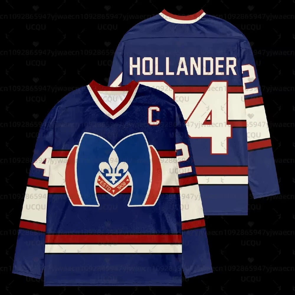 Men's Hockey Jersey Long Sleeve Tee — Retro Sport Graphic Shirt
