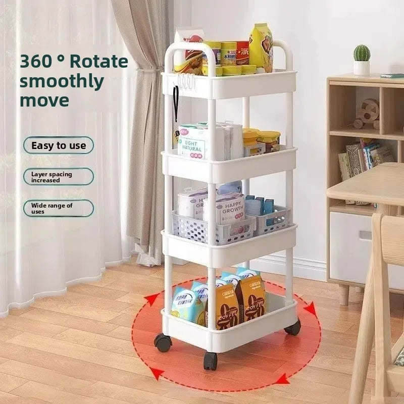 5-Layer Rolling Kitchen Storage Trolley — Mobile Multi-Layer Shelf for Kitchen, Bathroom & Living Room