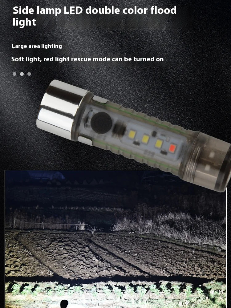 800 Lumen EDC Pocket Flashlight – 6 Modes, Magnetic Tail, USB Rechargeable for Camping & Hiking