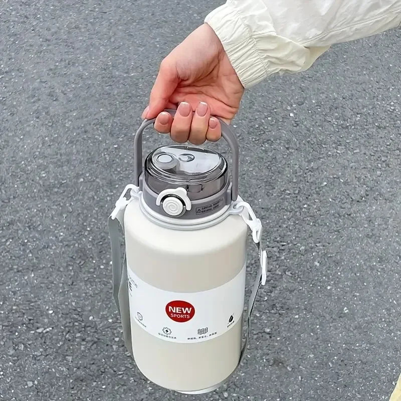 1L SS Insulated Sports Tumbler with Handle & Straw – BPA-Free, Boiling Water Safe, Ice-Keeping, 4 Colors